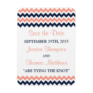 Magnet Flexible La collection Mariage moderne Chevron - Rose & Nav