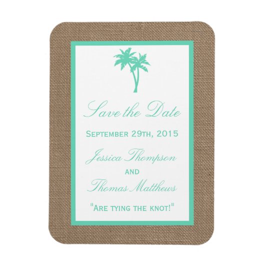 Magnet Flexible La collection Tropical Palm Tree Beach Wedding (Vertical)