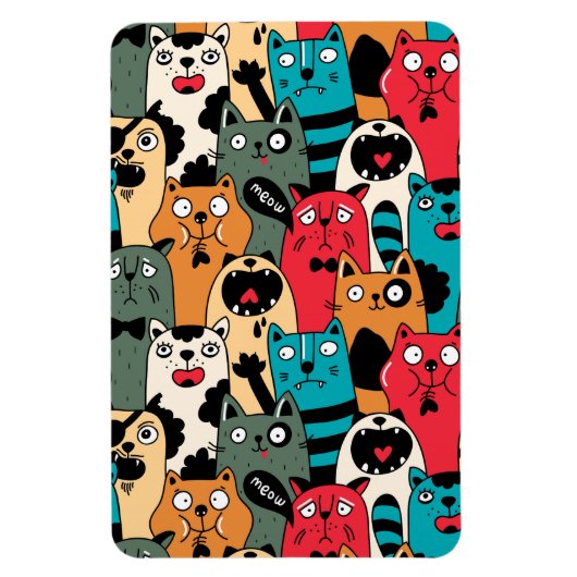 Magnet Flexible La Crowd of cats (Vertical)
