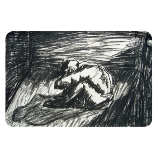 Magnet Flexible La dépression seule dans une chambre sombre dessin (Horizontal)