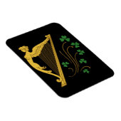 Magnet Flexible La Fête de la Saint-Patrick Harpe d'Or et Trèfles (Côté Droit)