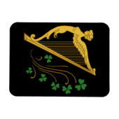 Magnet Flexible La Fête de la Saint-Patrick Harpe d'Or et Trèfles (Horizontal)