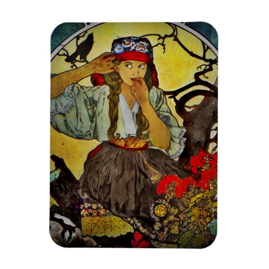 Magnet Flexible La fille avec Raven Moravian professeur chorale (Vertical)