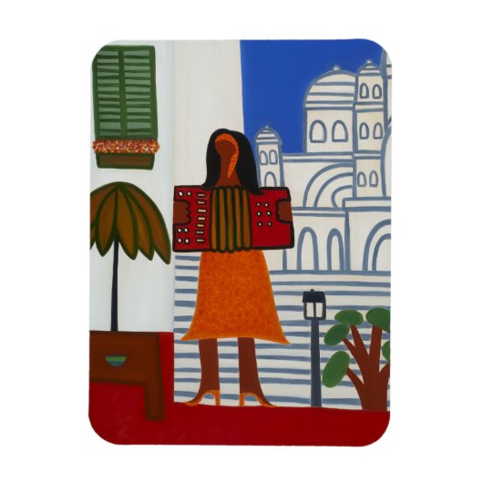 Magnet Flexible La fille tzigane devant le Sacre Coeur 2006 (Vertical)