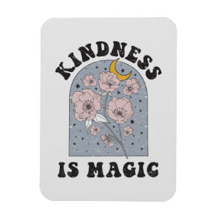 Magnet Flexible La gentillesse est magique Fleurs Vintages