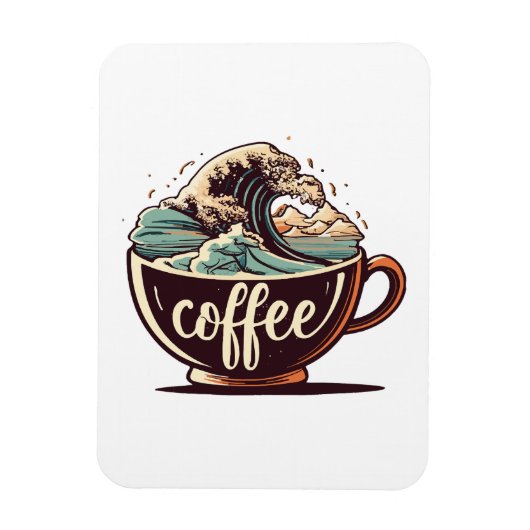 Magnet Flexible La Grande Vague De Café (Vertical)