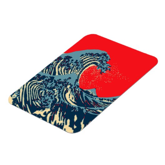 Magnet Flexible La Grande Vague de Hokusai dans un style vibrant (Côté Gauche)