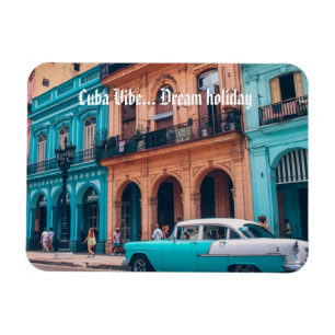 Magnet Flexible La Havane Cuba Vintage voiture colorée 'Cuba vibe