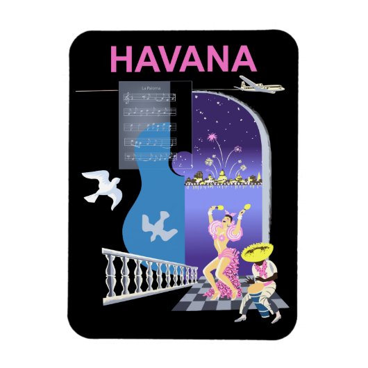 Magnet Flexible La Havane, Nuits de danse, Vintage (Vertical)