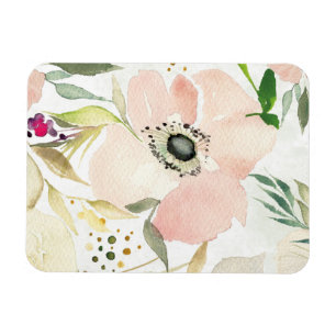 Magnet Flexible La joie du motif floral d'aquarelle du blanc  