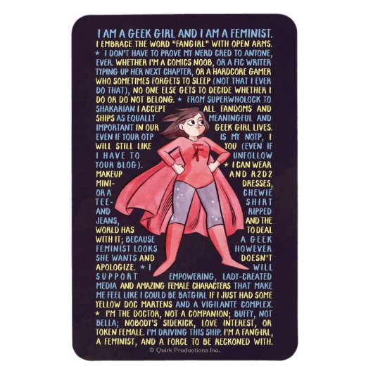 Magnet Flexible La Litanie de la fille Geek pour le féminisme (Vertical)