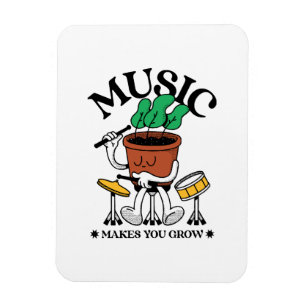 Magnet Flexible La musique fait grandir le batteur de plantes