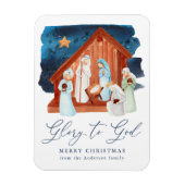 Magnet Flexible La Nativité de l'aquarelle Gloire à Dieu Non-Photo (Vertical)