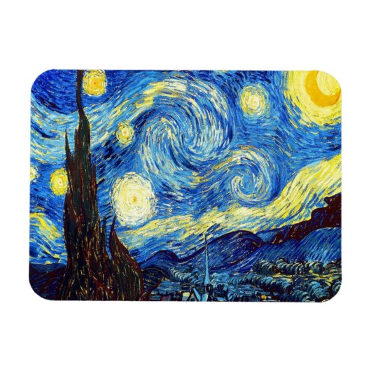 Magnet Flexible La nuit étoilée par Vincent van Gogh 1889 (Horizontal)