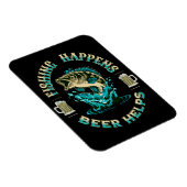 Magnet Flexible La pêche arrive. La bière aide! (Côté Droit)