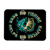 Magnet Flexible La pêche arrive. La bière aide! (Horizontal)