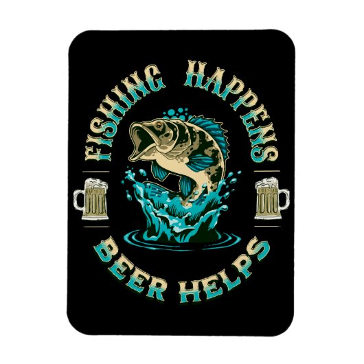 Magnet Flexible La pêche arrive. La bière aide! (Vertical)