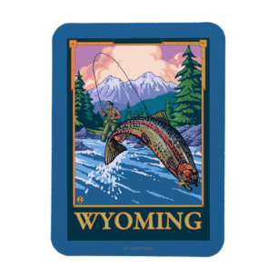 Magnet Flexible La pêche en vol - Wyoming