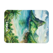 Magnet Flexible La peinture aquarelle du parc national des Samoa (Horizontal)