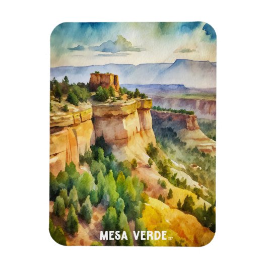 Magnet Flexible La peinture aquarelle du parc national Mesa Verde (Vertical)