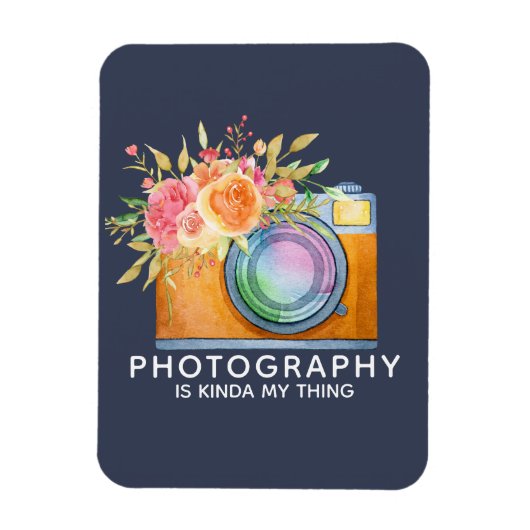 Magnet Flexible La photographie est Kinda My Thing Aquarelle Camer (Vertical)