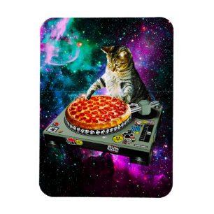 Magnet Flexible La pizza Space dj cat