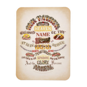 Magnet Flexible La prière du Seigneur La typographie Vintage