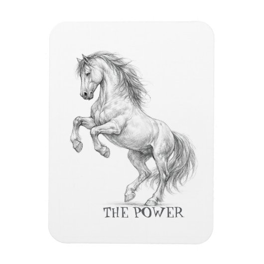 Magnet Flexible La Puissance de l'Étalon | Graphique de Cheval Maj (Vertical)