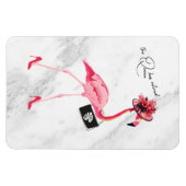 Magnet Flexible La Reine A Retraité Classy Chic Flamant rose Rose (Horizontal)