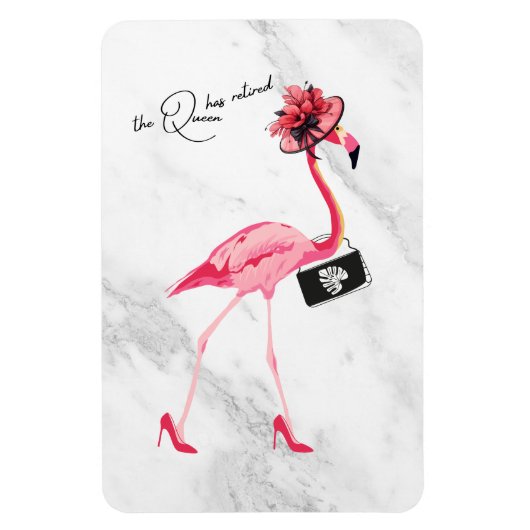 Magnet Flexible La Reine A Retraité Classy Chic Flamant rose Rose (Vertical)