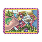 MAGNET FLEXIBLE LA SOURIS PÈRE NOËL APPORTE DE BONS CHATS CADEAUX (Horizontal)