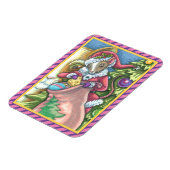 MAGNET FLEXIBLE LA SOURIS PÈRE NOËL APPORTE DE BONS CHATS CADEAUX (Côté Gauche)
