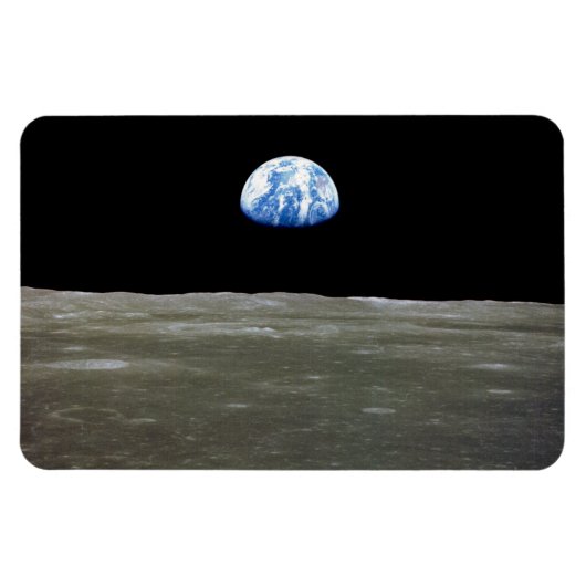 Magnet Flexible La Terre de Lune dans l'espace noir (Horizontal)