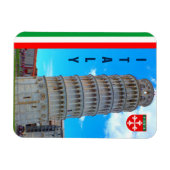 Magnet Flexible La Tour De Pise Et Le Drapeau Italien (Horizontal)