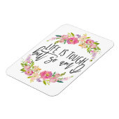 Magnet Flexible La vie est dure, Citation inspirante, Boho floral (Côté Gauche)