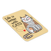 Magnet Flexible La Vie Est Meilleure Avec Les Chats Doodle (Côté Droit)