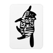 Magnet Flexible La vie est meilleure avec les chats | Typographie  (Vertical)