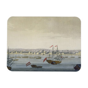 Magnet Flexible La ville de Paramaribo (gravure de couleur)