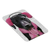 Magnet Flexible Labrador Noir Avec Bouteilles Oreilles (Côté Droit)
