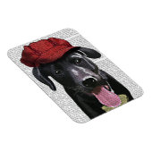 Magnet Flexible Labrador Noir avec Casquette rouge (Côté Droit)