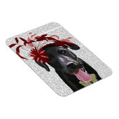 Magnet Flexible Labrador Noir Avec Fascinateur Rouge (Côté Droit)