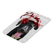 Magnet Flexible Labrador Noir Avec Fascinateur Rouge (Côté Gauche)