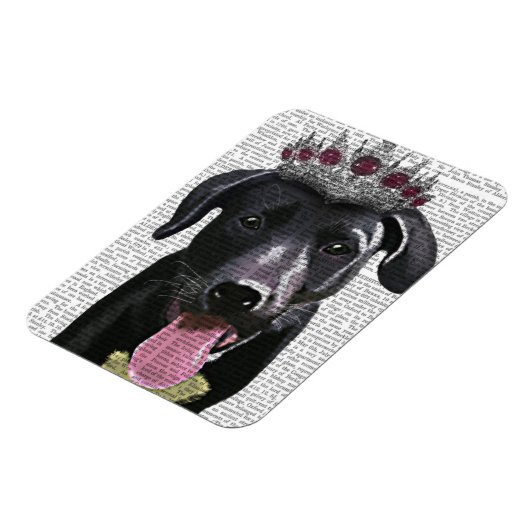 Magnet Flexible Labrador Noir Avec Tiara (Côté Gauche)