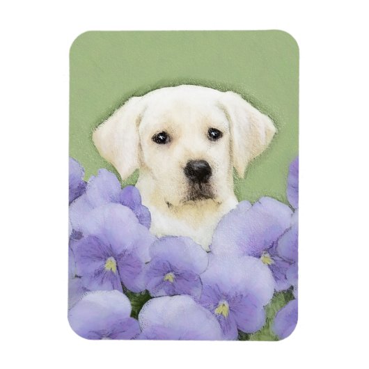 Magnet Flexible Labrador Retriever Puppy Painting Original Chien A (Vertical)