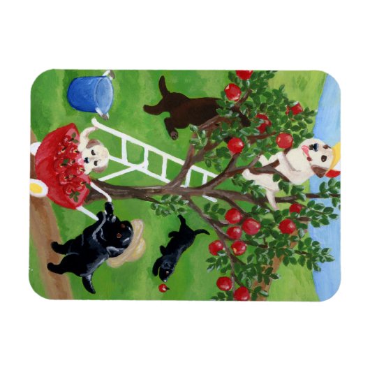 Magnet Flexible Labradors Apple Tree (Horizontal)