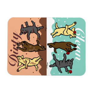 Magnet Flexible Labradors de danse heureux propre/sale