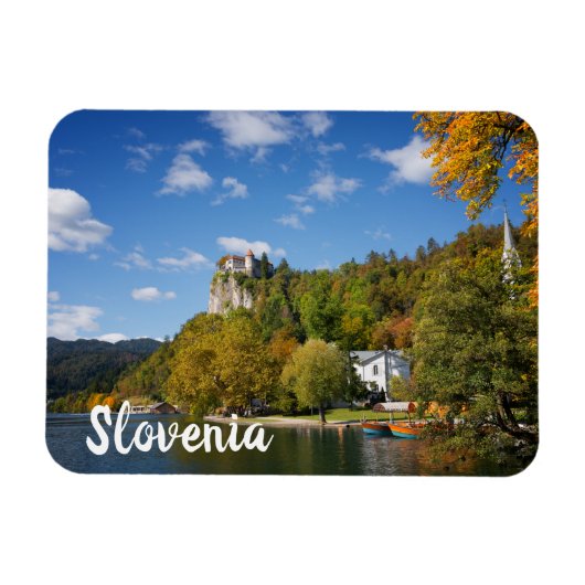 Magnet Flexible Lac Bled avec des arbres en automne couleurs en Sl (Horizontal)