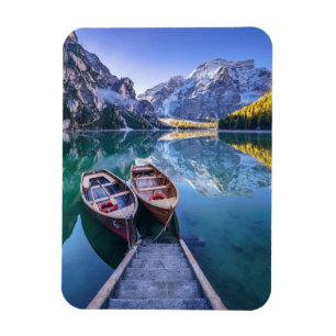 Magnet Flexible Lac Braies   Alpes Dolomites, Italie
