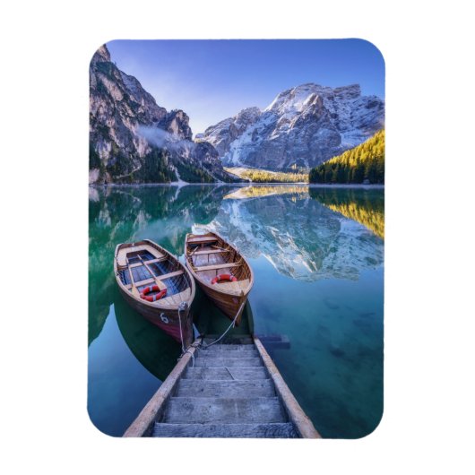 Magnet Flexible Lac Braies | Alpes Dolomites, Italie (Vertical)