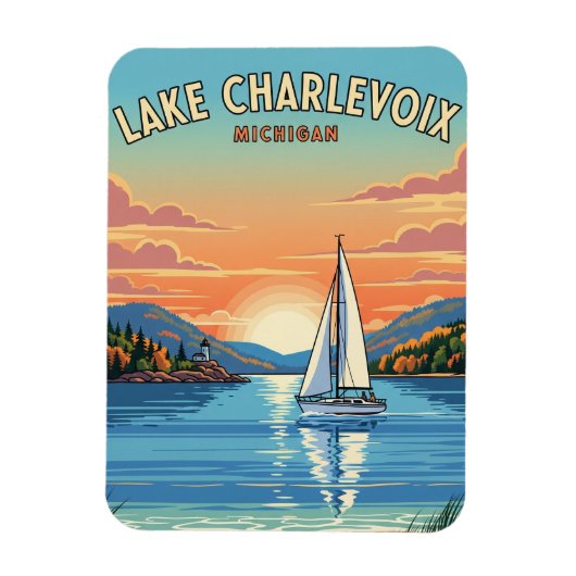 Magnet Flexible Lac Charlevoix Michigan Travel (Vertical)